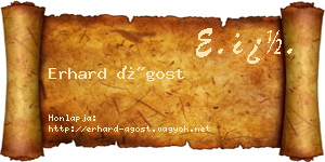 Erhard Ágost névjegykártya